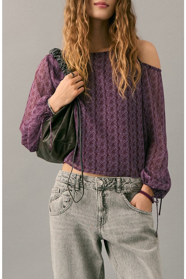 Print Cutout Top, Main, color, PALE PINK