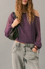 MANGO TEEN Print Cutout Top