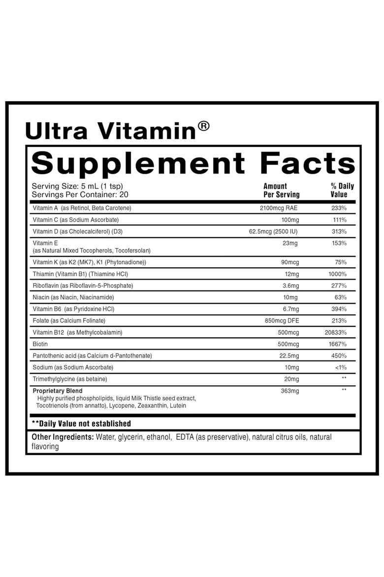 Liposomal Ultra Vitamin Liquid Multivitamin with Antioxidant Support, Alternate, color, None