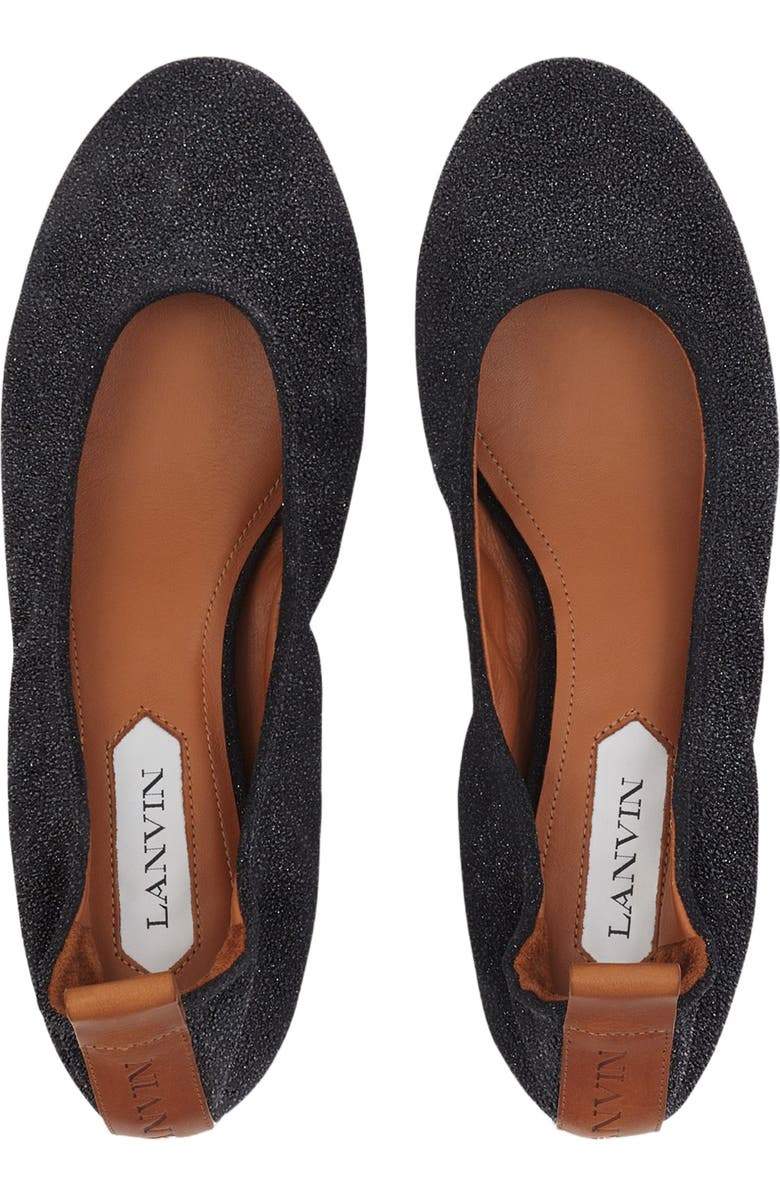 Lanvin THE GLITTERY SUEDE BALLERINA FLAT, Alternate, color,