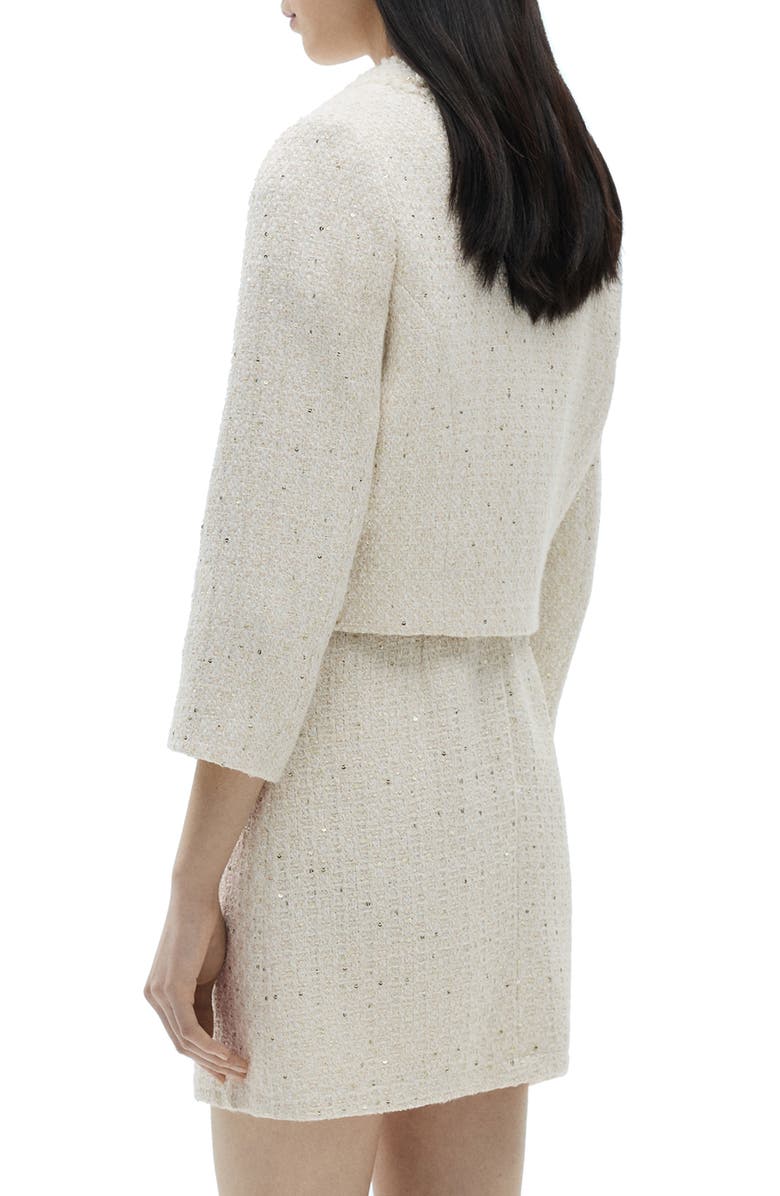 MANGO Jewel Button Metallic Tweed Jacket, Alternate, color, 