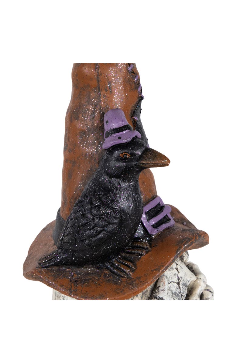 Northlight Skull in Witches Hat with Crow Halloween Decoration - 22.75", Alternate, color, 