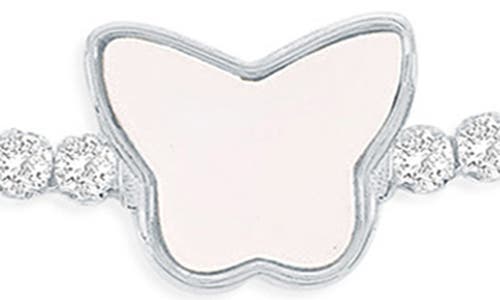 Simona Butterfly Mother-of-pearl & Cubic Zirconia Slider Bracelet In Silver
