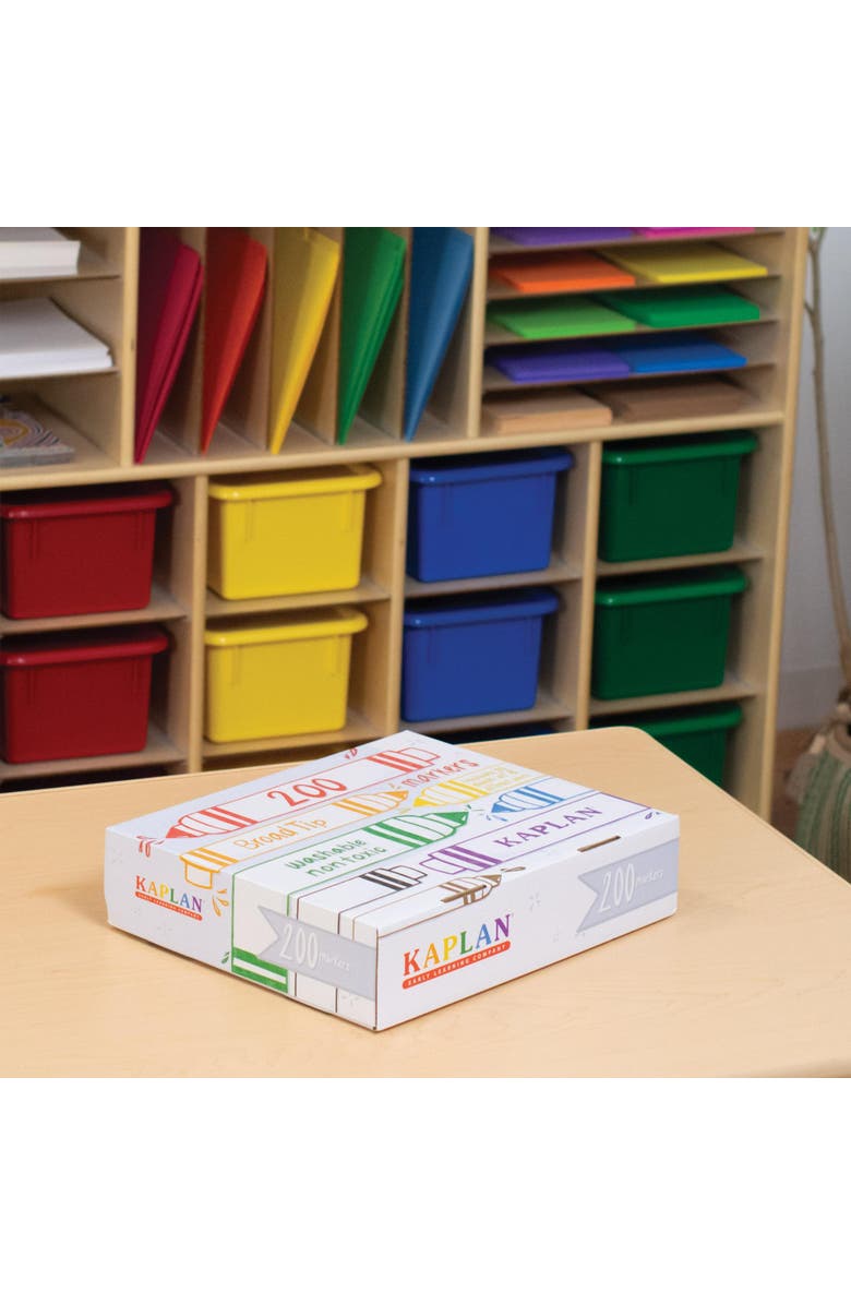 Kaplan Early Learning Company Washable Broad Tip Marker Class Pack - 200 Per Box, Alternate, color, Multicolor
