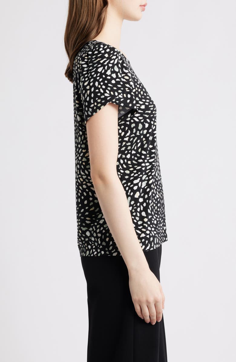 AK ANNE KLEIN Floral Tulip Sleeve Top, Alternate, color, Anne Black Multi