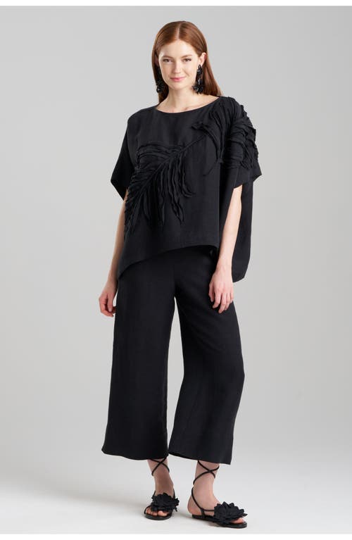 Natori Embroidered Linen Caftan Top