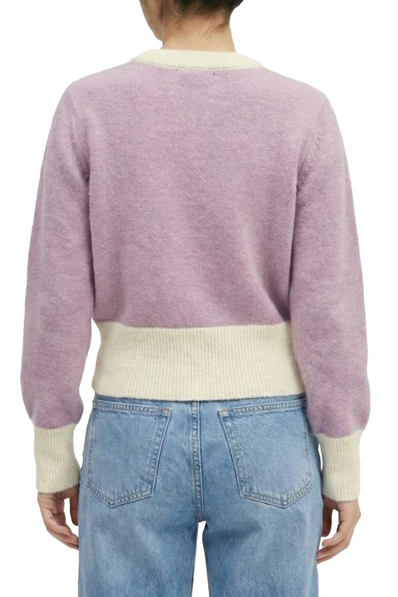 Ruffled Bloom Pullover Sweater, Alternate, color, LILAC