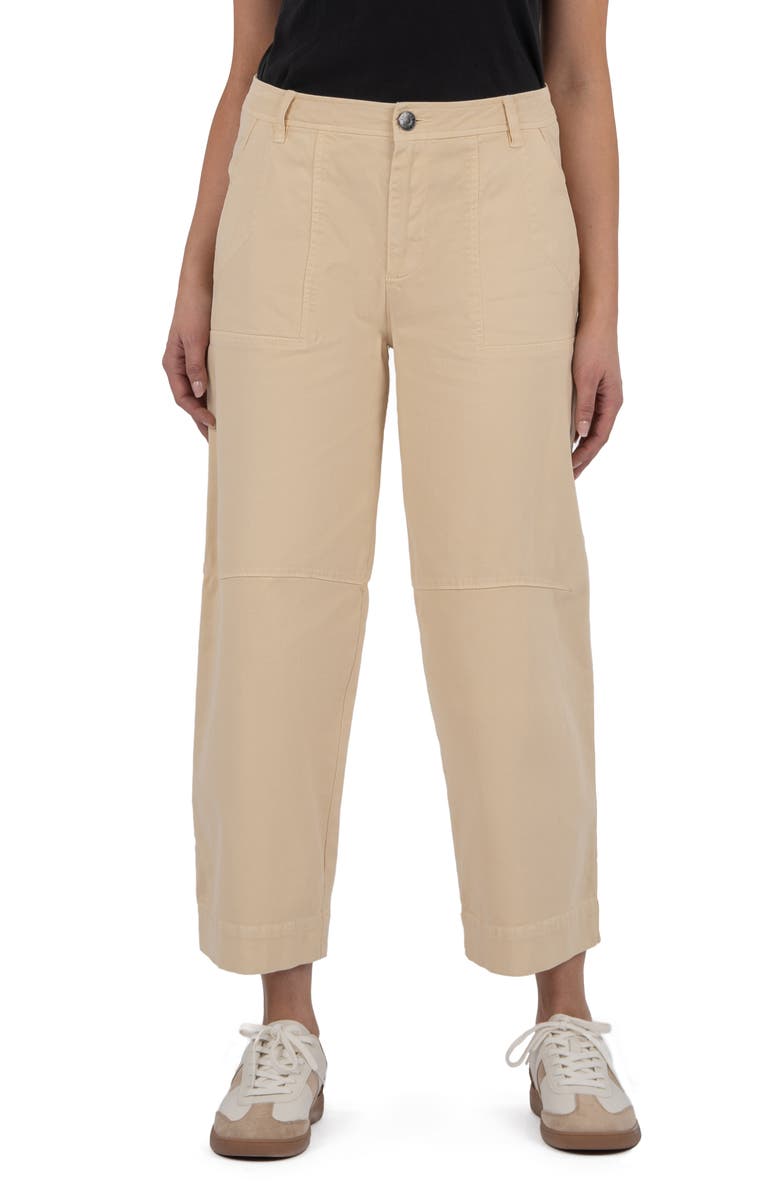 KUT from the Kloth Ashton Crop Barrel Linen Blend Pants, Main, color, 