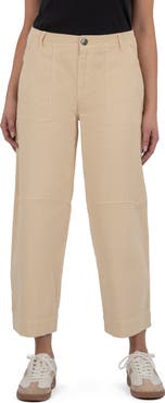 KUT from the Kloth Ashton Crop Barrel Linen Blend Pants