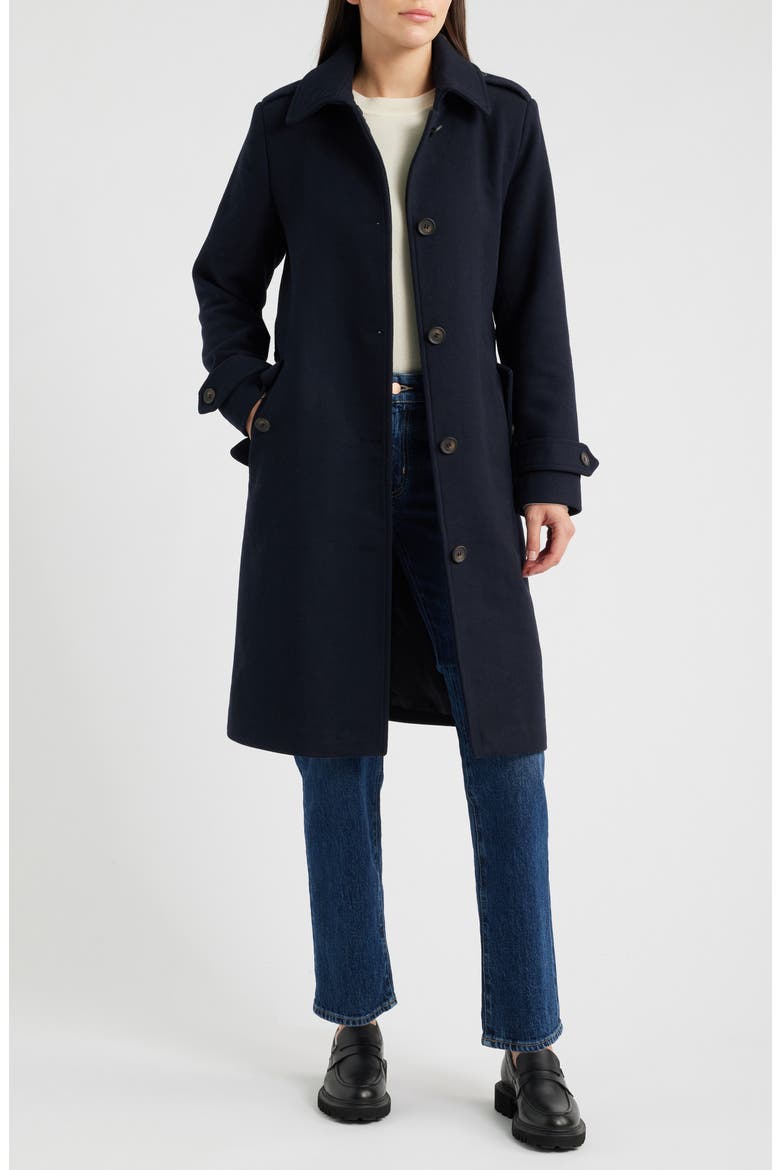 Long Belted Coat, Alternate, color, NAVY