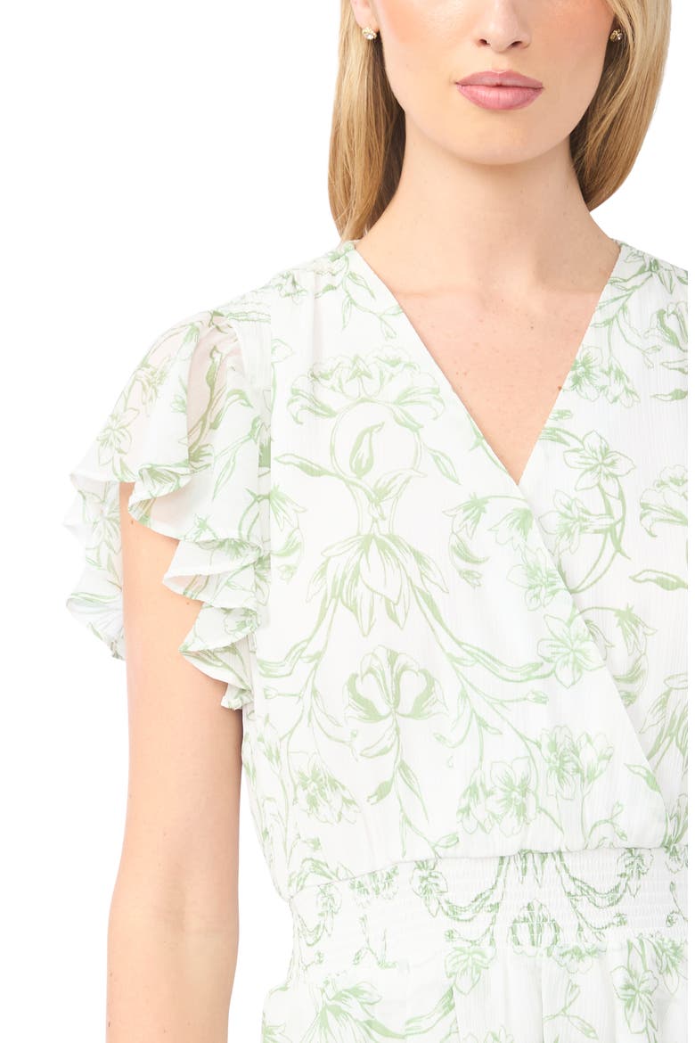 Print Ruffle Maxi Dress, Alternate, color, ASPEN GREEN