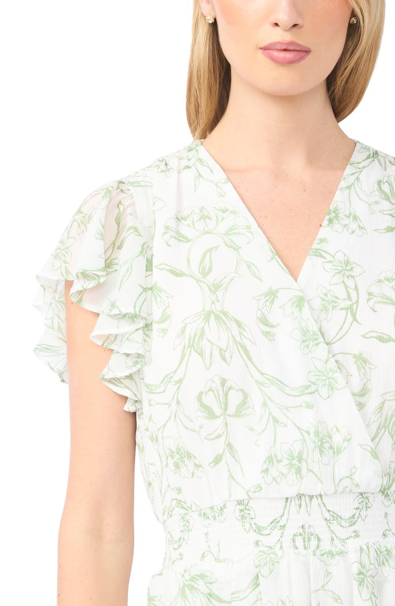 Halogen<sup>®</sup> Print Ruffle Maxi Dress, Alternate, color, Aspen Green