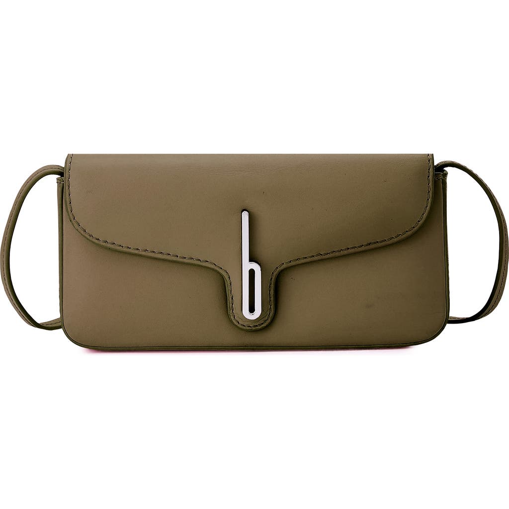 Behno Mini Claudia Pebble Leather Crossbody Bag In Brown