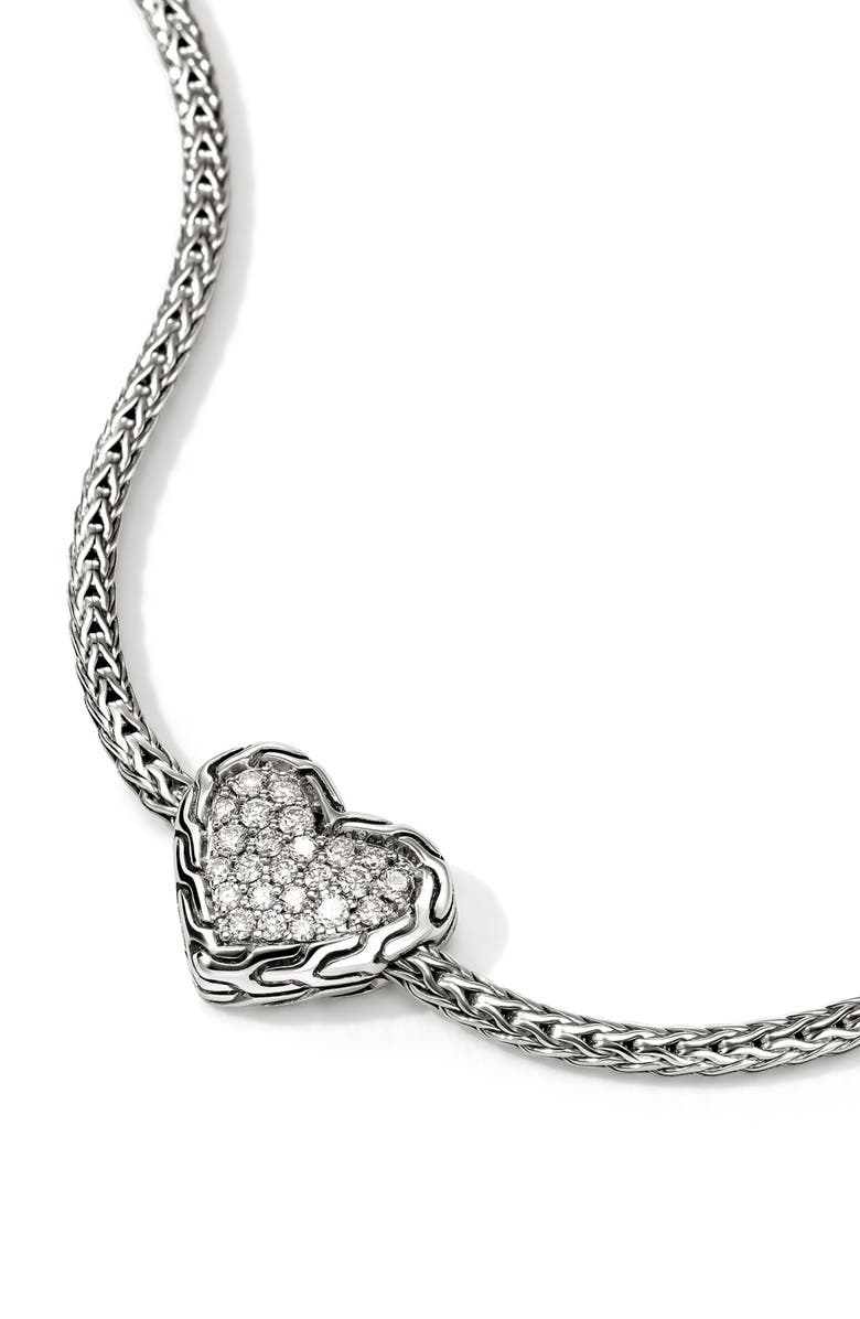 John Hardy Essentials Heart Pavé Bracelet, Alternate, color,