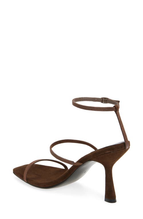Jeffrey Campbell Monica Ankle Strap Sandal In Brown Suede