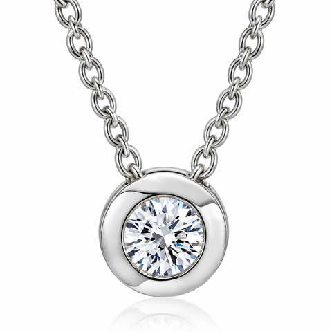 1/3ct Diamond Solitaire Lab Grown Diamond Pendant Gold Necklace