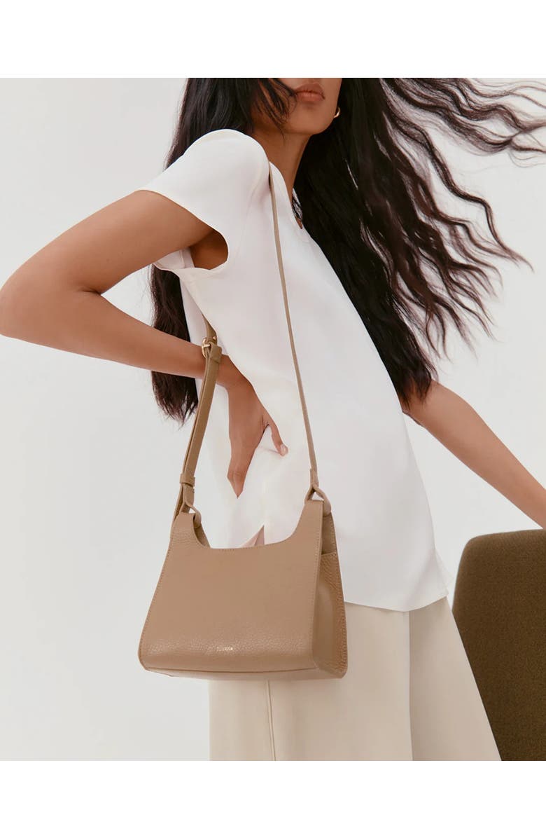 Cuyana Mini Double Loop Bag, Alternate, color, Cappuccino