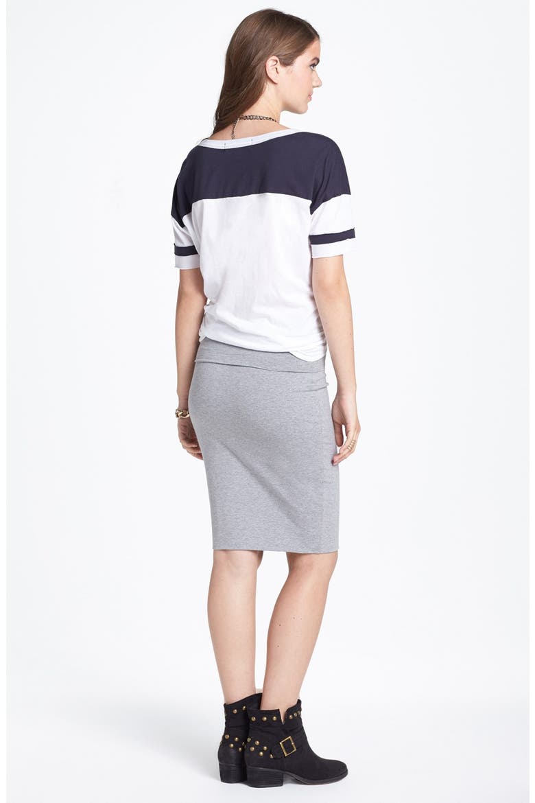 Mid-Length Pencil Skirt, Alternate, color, HEATHER GREY