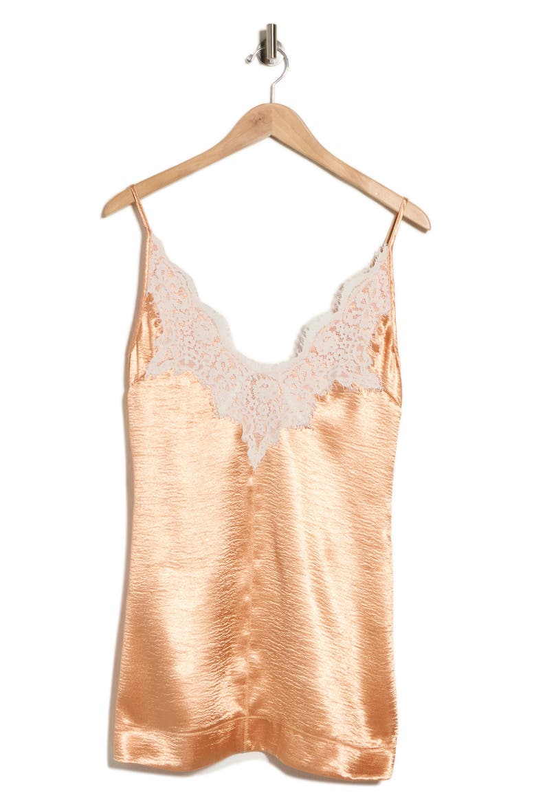 Still the One Lace Trim Satin Minidress, Alternate, color, GOLD