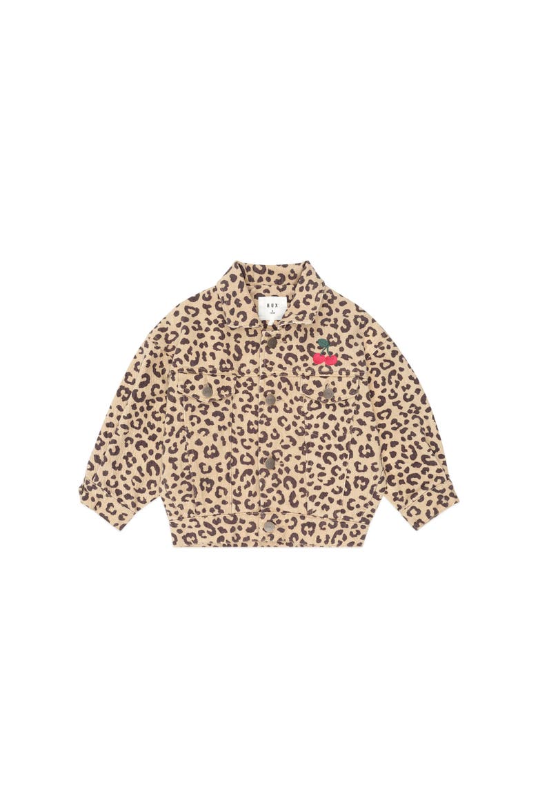 Very Cherry Leopard Print Denim Jacket, Main, color, Animal