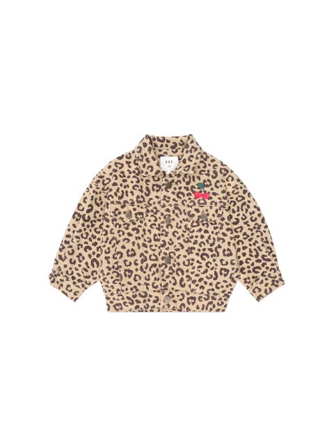 Very Cherry Leopard Print Denim Jacket (Toddler, Little Kid, Big Kid)