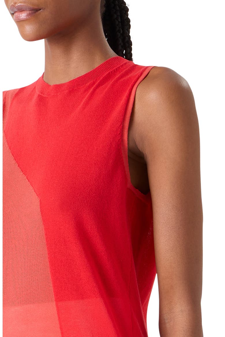 High Plains Colorblock Cotton & Silk Blend Sweater Tank, Alternate, color, VERMILLION