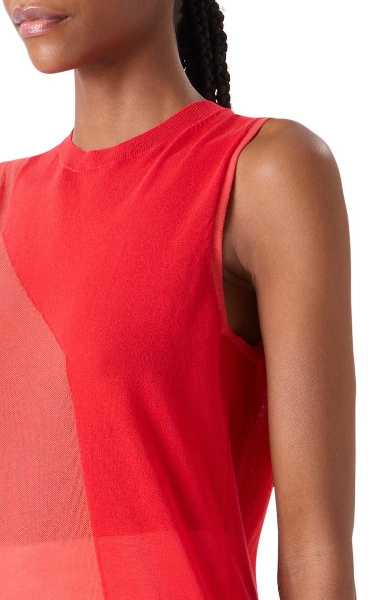 Akris High Plains Colorblock Cotton & Silk Blend Sweater Tank, Alternate, color, Vermillion