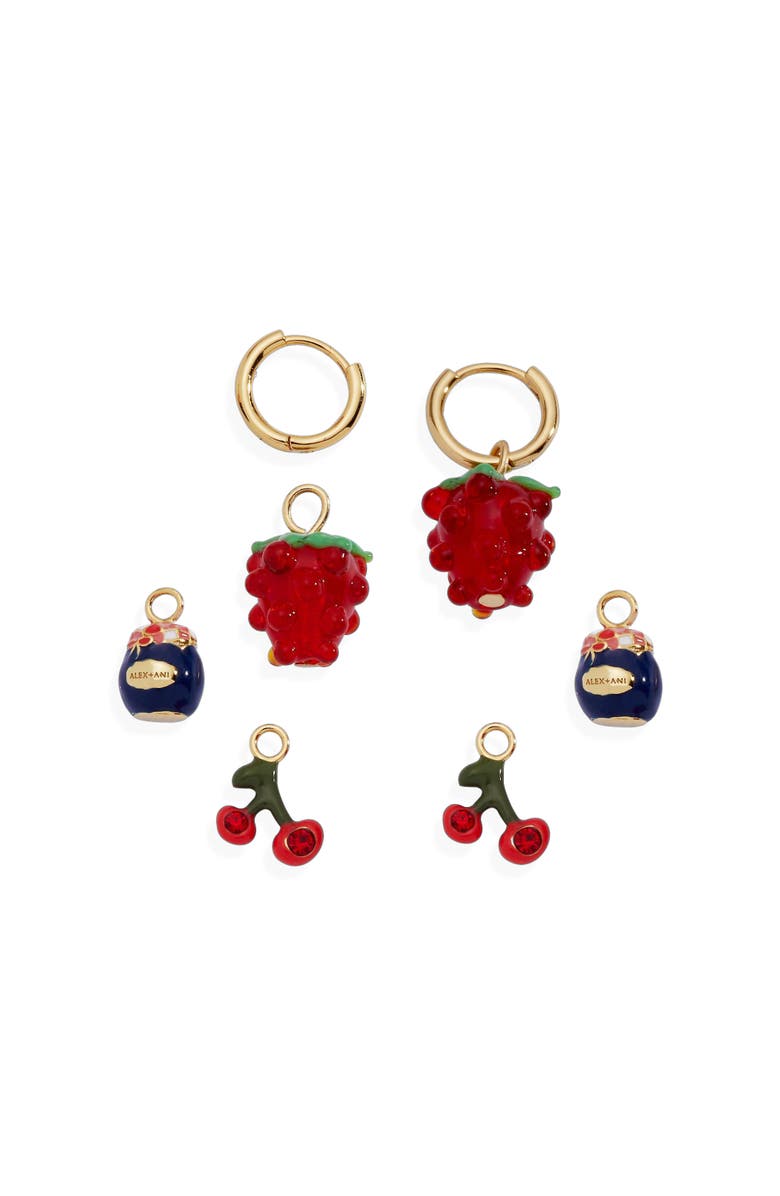 Alex and Ani Picnic Interchangeable Huggie Set, Alternate, color, Red