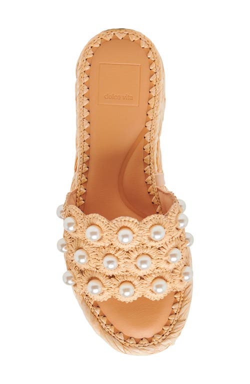 Dolce Vita Caper Platform Sandal In Light Natural Raffia