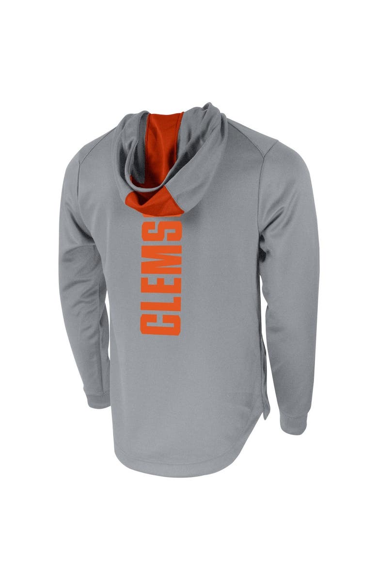 Nike Men's Nike Gray Clemson Tigers 2-Hit Performance Pullover Hoodie, Alternate, color,