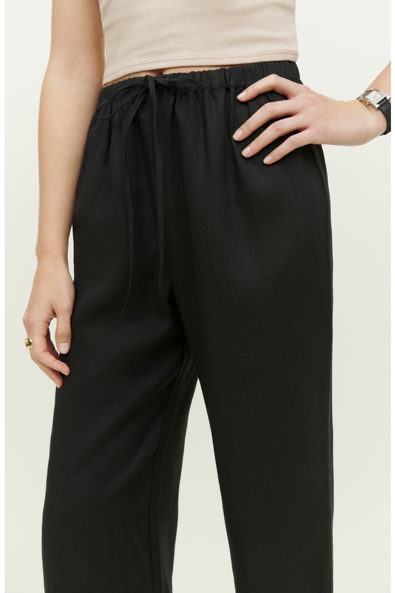 Olina Tie Waist Pants, Alternate, color, BLACK