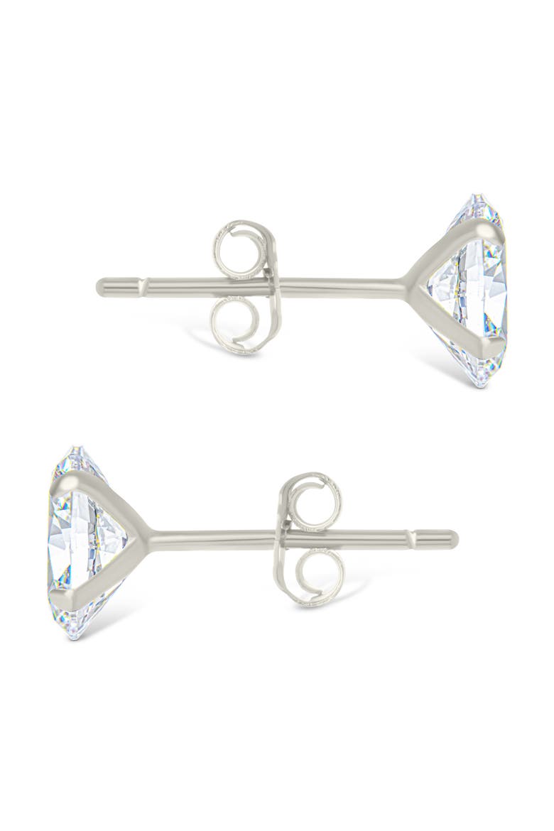 Oval-Cut Cubic Zirconia Stud Earrings, Alternate, color, SILVER