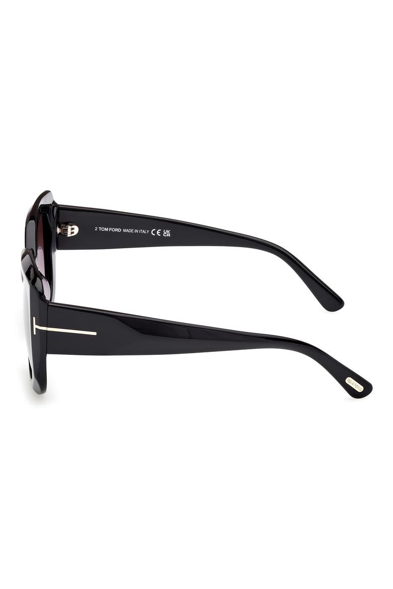 Carla 52mm Square Sunglasses, Alternate, color, SHINY BLACK ECO / SMOKE LENSES