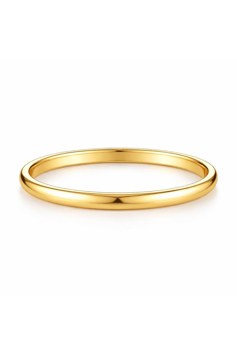 Gold-Tone Sterling Silver Thin Wedding Band, Main, color, Gold