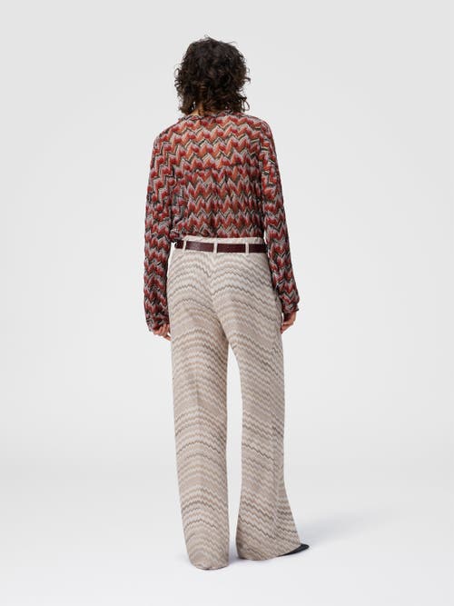Missoni Mid-rise Tailored Pants With Zigzag Pattern In White