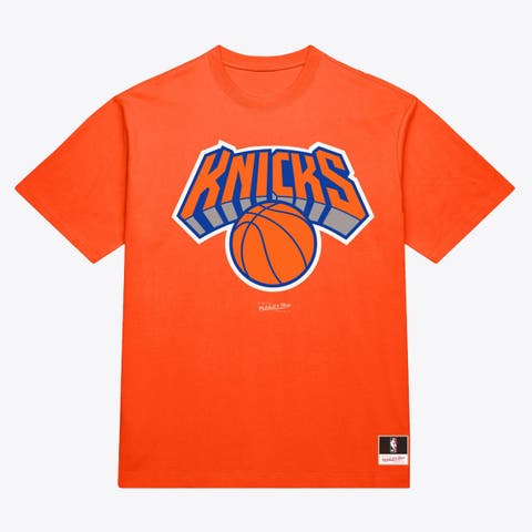 Men's Mitchell & Ness Orange New York Knicks Basic T-Shirt