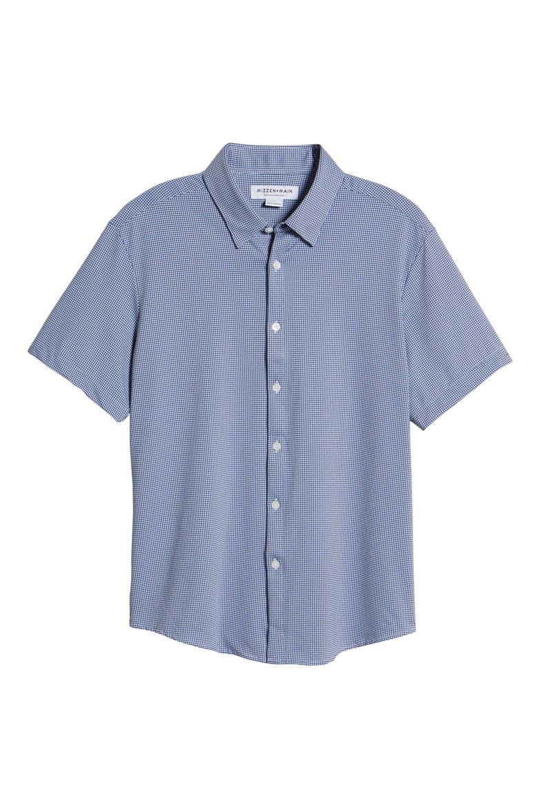 Beckett Trim Fit Gingham Shirt, Alternate, color, NAVY GINGHAM