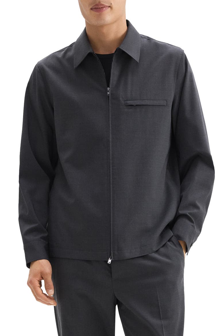 Travel Motion Wool Blend Overshirt, Main, color, CHARCOAL MELANGE