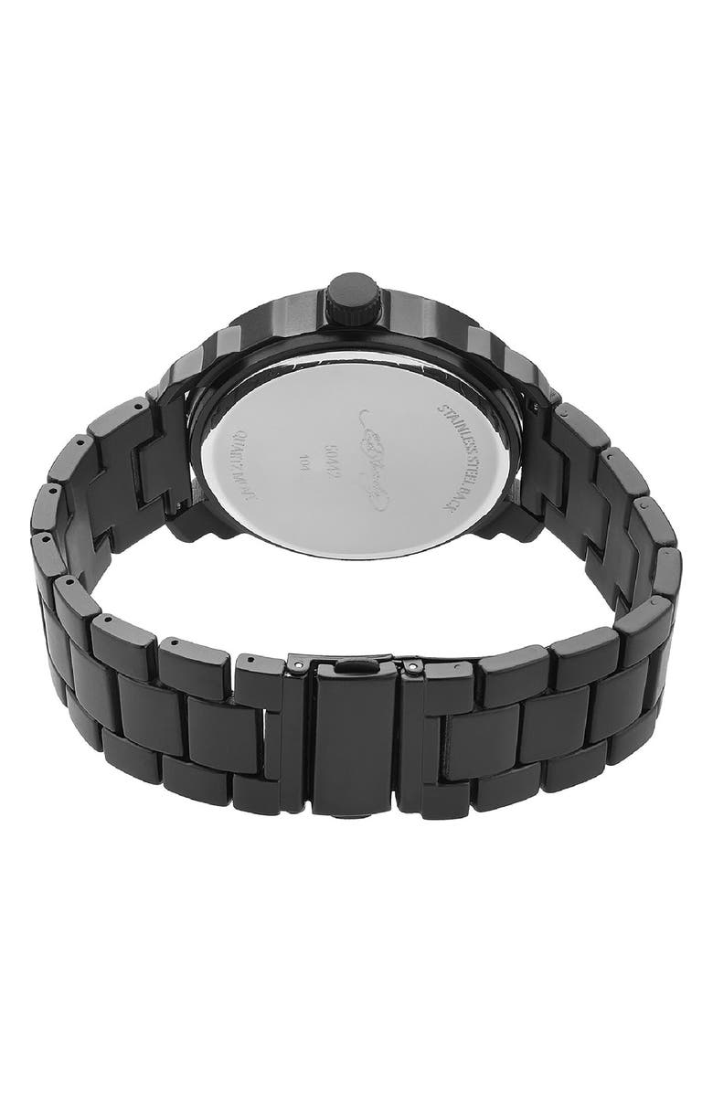 Ed Hardy Quartz Chronograph Bracelet Watch, 38mm, Alternate, color, Black