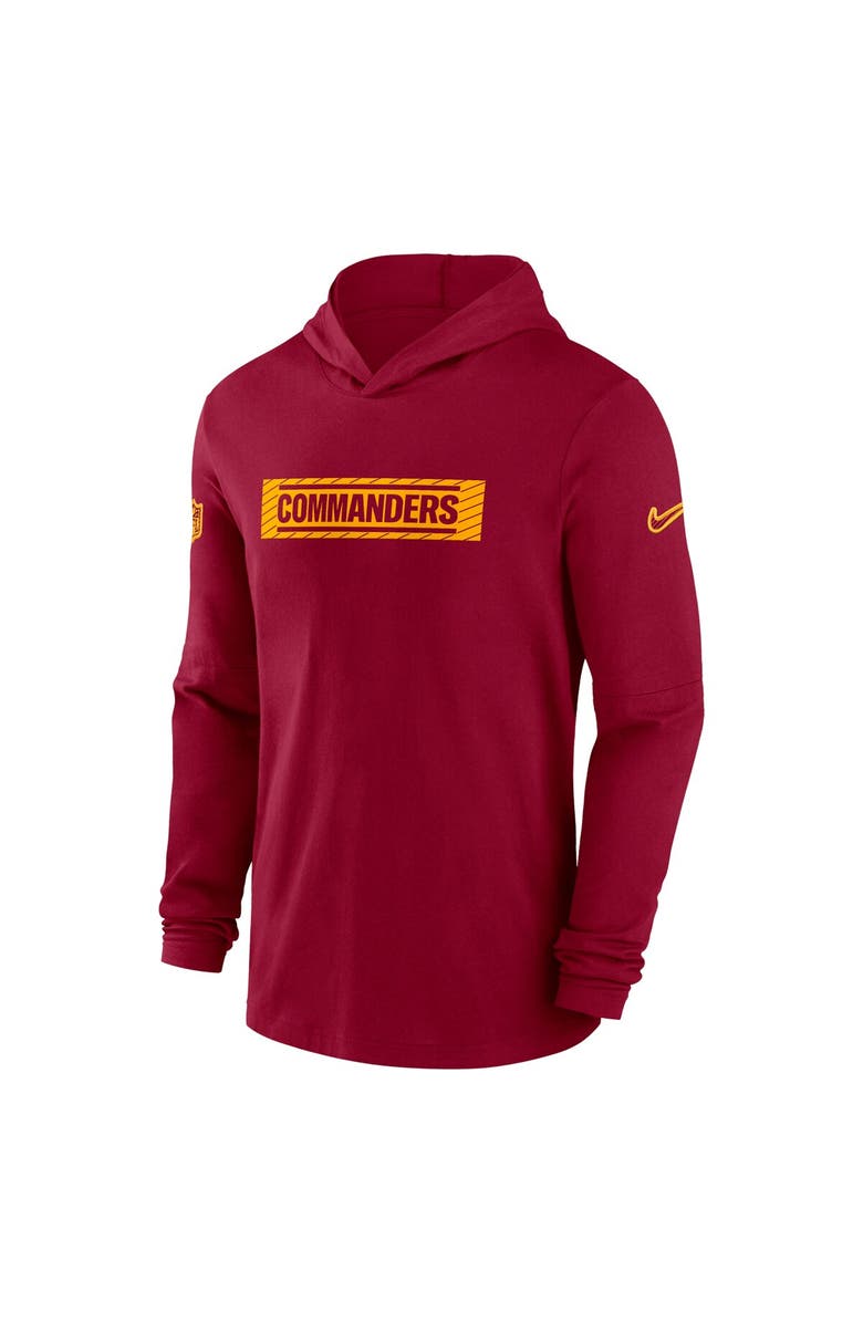 Nike Men's Nike Burgundy Washington Commanders Sideline Hoodie Performance Long Sleeve T-Shirt, Alternate, color, Burgundy