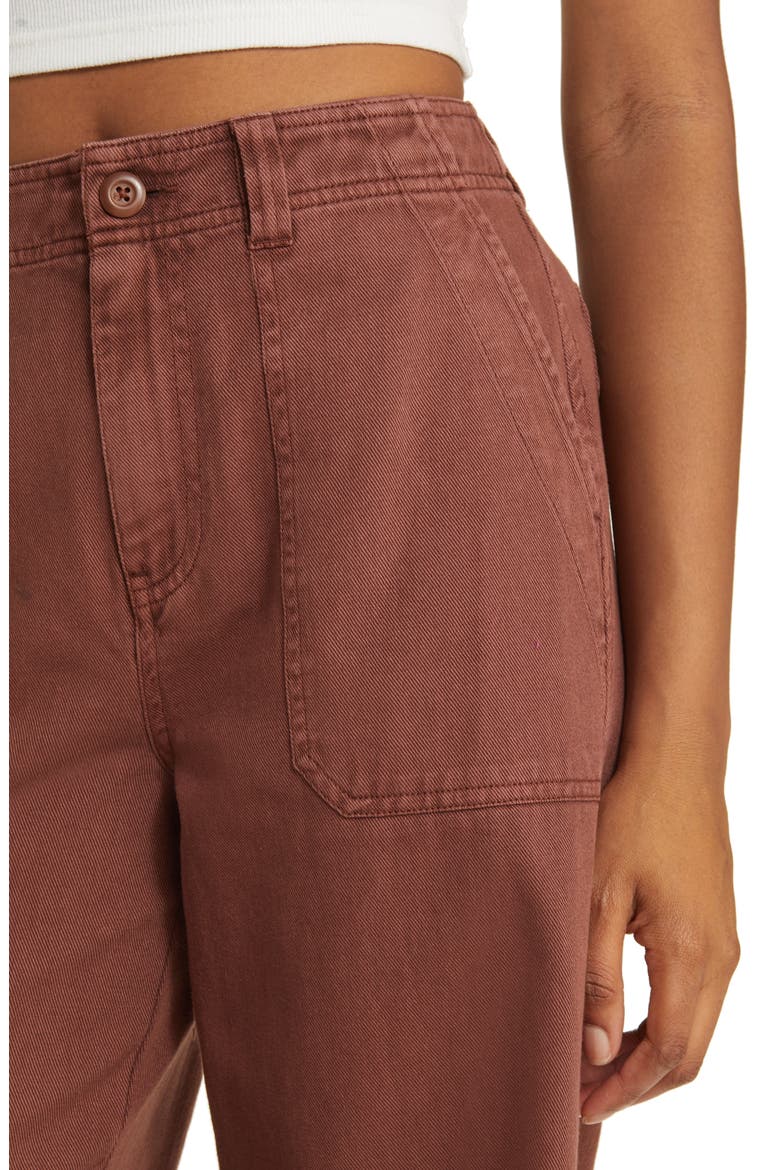Utility High Waist Wide Leg Pants, Alternate, color, BROWN CHINO