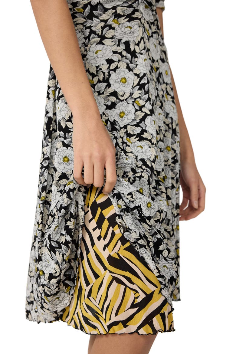 Koren Reversible Ruched Mesh Dress, Alternate, color, BIBA ROSE MINI BLACK