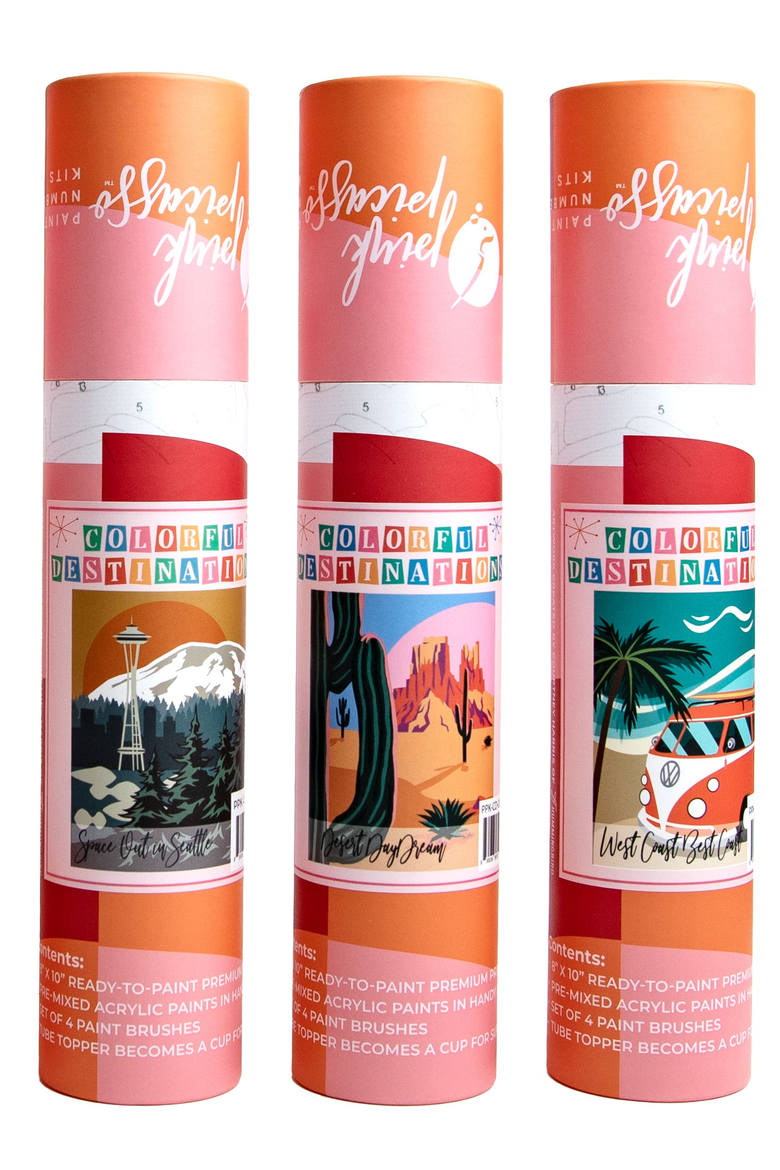 West Coast Best Coast Paint-by-Numbers Kit, Alternate, color, Orange / Teal
