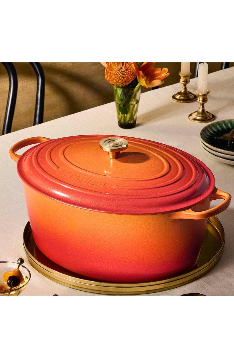 Le Creuset Signature 15.5-Quart Oval Enamel Cast Iron Dutch Oven, Alternate, color, Flamme Doree