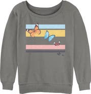 Lost Gods Junior's Lost Gods Distressed Butterfly Flag  Sweatshirt
