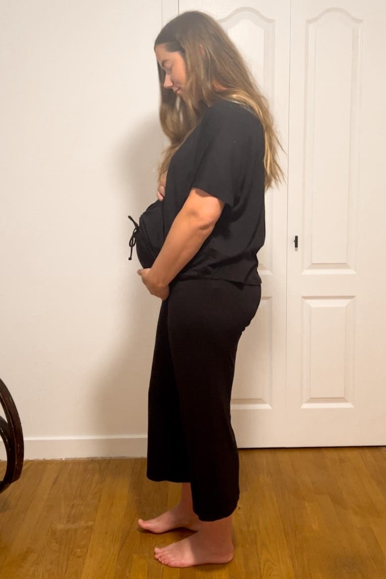 Cropped Pant Maternity Set, Alternate, color, Black