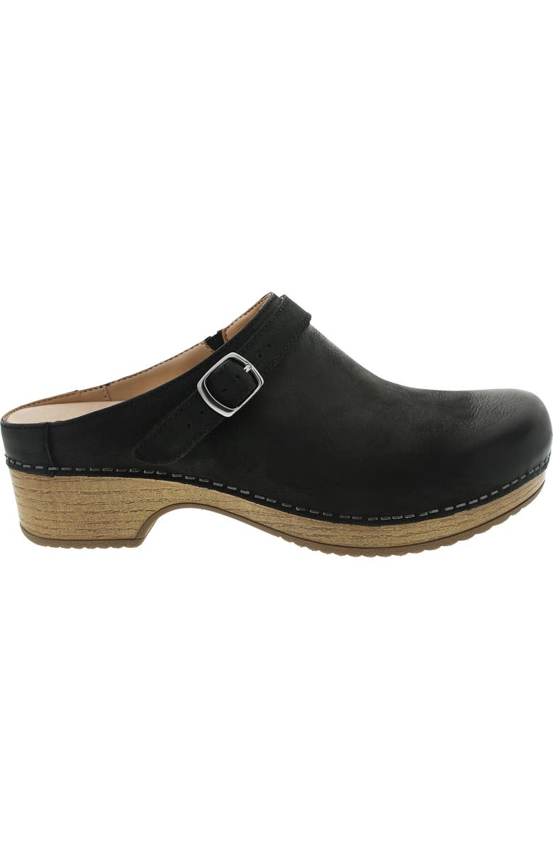 Dansko Berry Clog, Alternate, color, Black Burnished Nubuck Leather