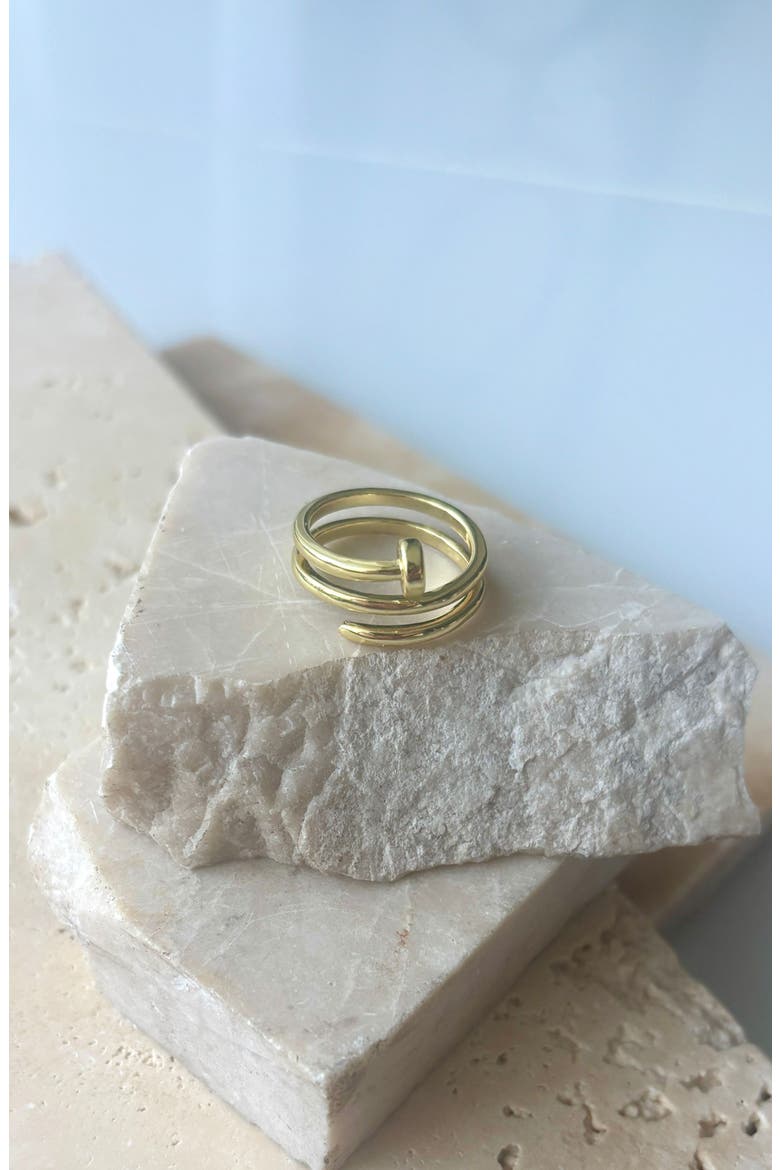 Nail Coil Ring, Alternate, color, GOLD