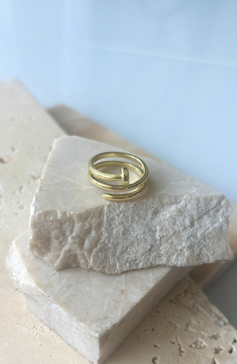Adornia Nail Coil Ring, Alternate, color, Gold