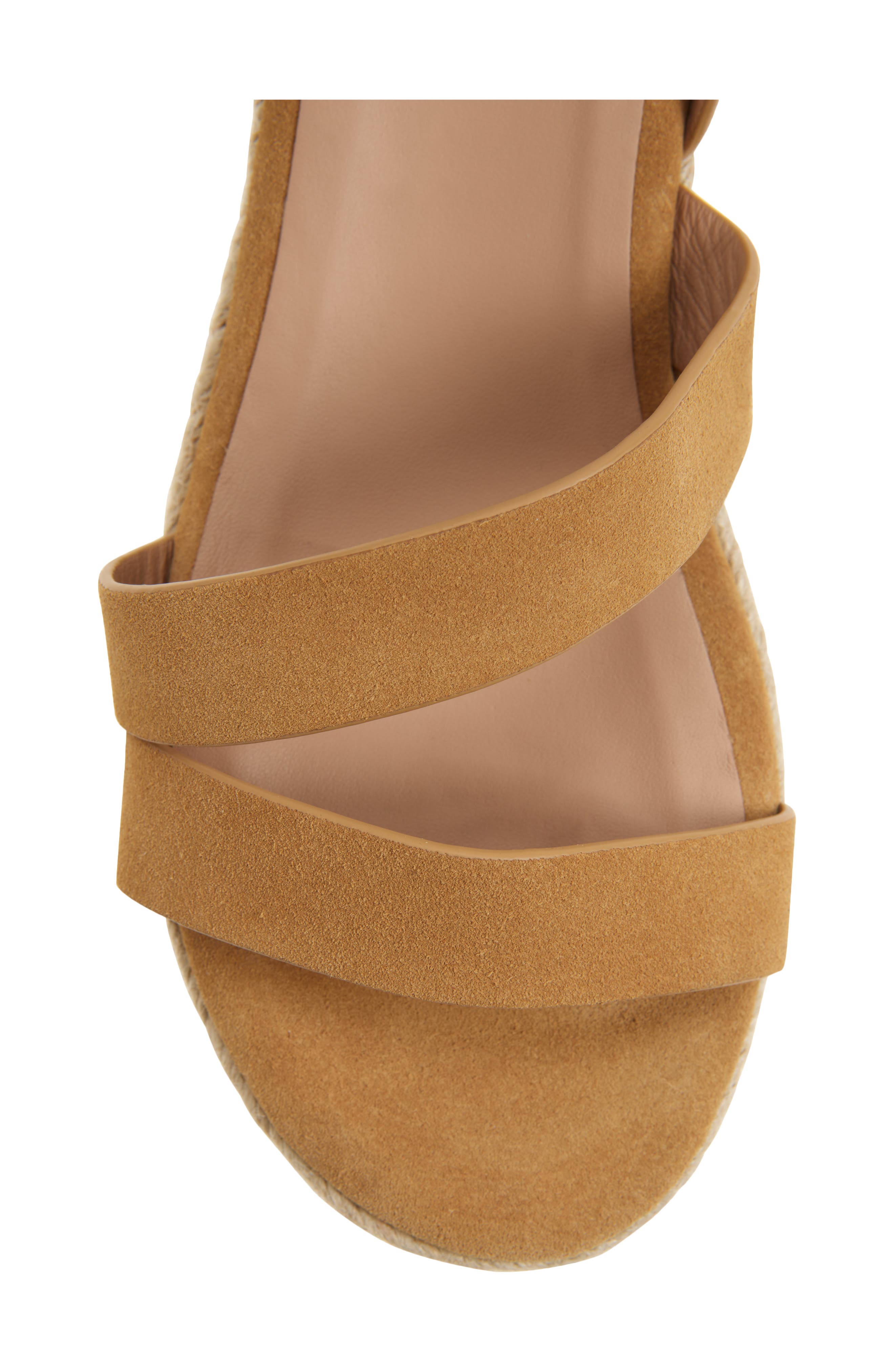 LK Bennett Siena Ankle Strap Espadrille Platform Wedge Sandal, Alternate, color, Tan